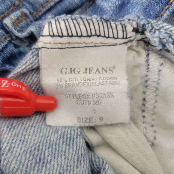 GJG Jeans Juniors 9 Blue Denim Low‎ Rise Womens Destroyed Skinny Leg Distressed - Picture 10 of 16